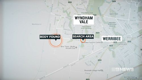 The area where police are hunting for the murder weapon is just two kilometres from the Willis' home. Picture: 9NEWS