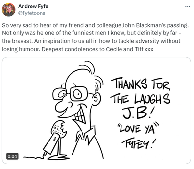 Andrew Fyfe's tribute to John Blackman