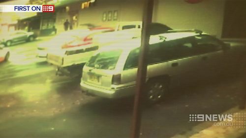 CCTV from a nearby store shows the crime scene. (9NEWS)