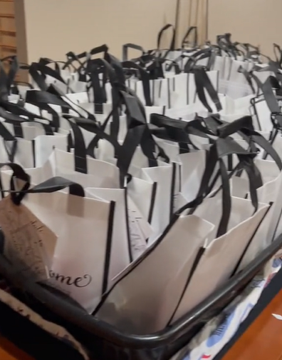 Bride reveals DIY wedding welcome bags