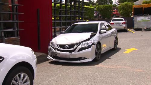 An unmarked police car was damaged. (9NEWS)