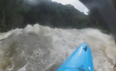 The pro-kayaker claimed the pair have completed many drops internationally and the stunt wasn't dangerous. 