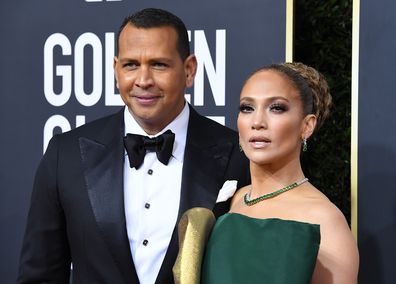 Jennifer Lopez and Alex Rodriguez arrives at the 77th Annual Golden Globe Awards attends the 77th Annual Golden Globe Awards at The Beverly Hilton Hotel on January 05, 2020 in Beverly Hills, California. 