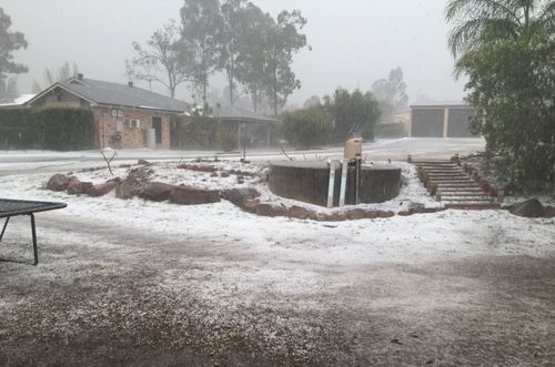 Queensland is blanketed in a covering of hail.