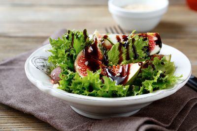 Balsamic vinegar dressing on salads (45 calories per serve)