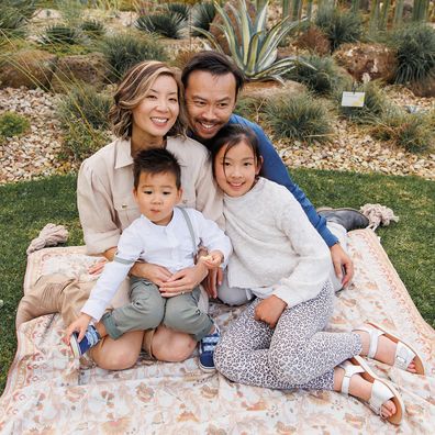 Candice Hung with husband Andy and their two children, Micah and Misia.