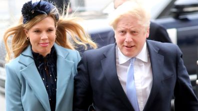 Prime Minister Boris Johnson MP and Carrie Symonds attend the Commonwealth Day Service 2020 at Westminster Abbey on March 09, 2020