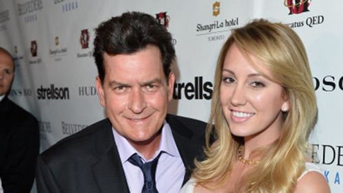 Charlie Sheen and ex-finacee Scottine Rossi. (Getty)