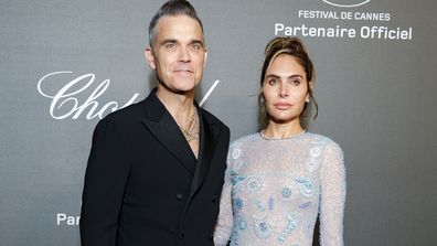 Robbie Williams and Ayda Field attend Chopard ART Evening at the Martinez on May 23, 2023 in Cannes, France. 