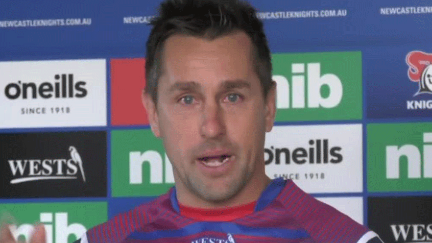 Mitchell Pearce struggles to contain emotions in raw press conference after losing Knights captaincy