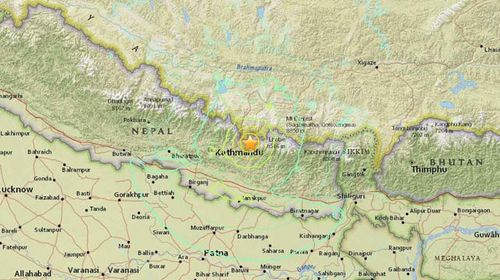Epicentre of massive quake that stuck Nepal, 83km east of the capital Kathmandu. (US Geological Survey)