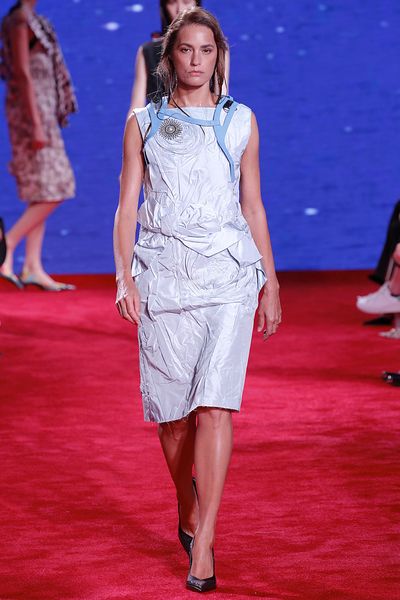 Yasmin Le Bon walks the runway at&nbsp;the Calvin Klein Collection Ready to Wear Spring/Summer 2019 fashion show at NYFW18. Images: Getty