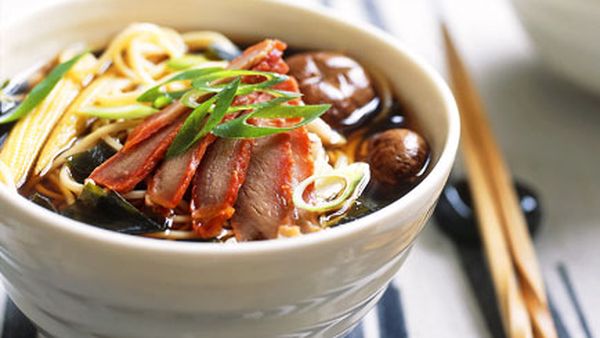 Crab, cha siu and corn ramen