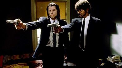 Samuel L. Jackson stars with John Travolta in the 1994 movie Pulp Fiction.