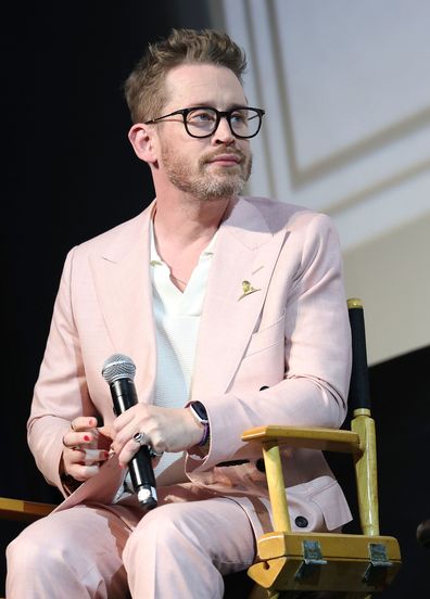 HOLLYWOOD, CALIFORNIA - OCTOBER 02: Macaulay Culkin speaks onstage during John Candy: I Like Me, an evening with Ryan Reynolds at The Montalban on October 02, 2025 in Hollywood, California.  (Photo by Monica Schipper/Getty Images for Maximum Effort and Mills Entertainment)