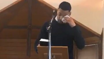 Banished Wallabies star Israel Folau wept while speaking in a Sydney church and openly wondered why it took a catastrophe like the Australian bushfire crisis for people to turn to God.