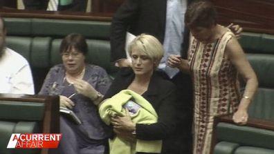 In 2003, the Victorian parliament ejected 10-day-old Charlotte, leaving her politician mum Kirstie Marshall dumbfounded.