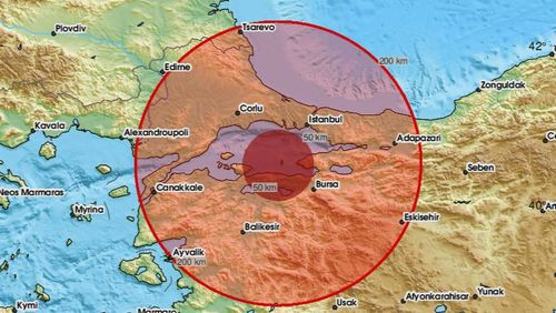 Türkiye'de deprem sonrası hasar gören binalar.