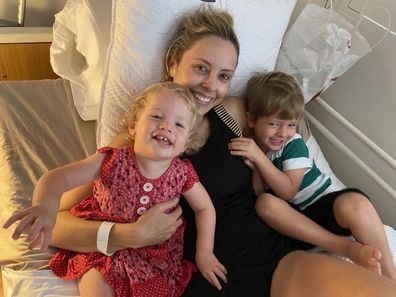 Allison Langdon with her children Mack and Scout. 