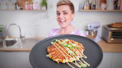 Jane de Graaff makes okonomiyaki Japanese style vegetable pancakes