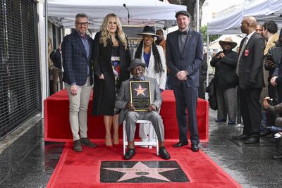 Garrett Morris receiving a star on the Hollywood Walk of Fame