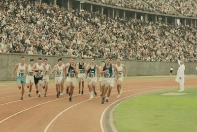 To replicate the Olympic Games stadium that Louis Zamperini raced on in 1936 the crew used a sports park in Western Sydney.<br/><br/>Image: Universal Pictures