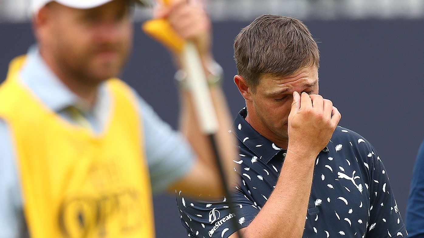 A frustrated Bryson DeChambeau during the opening round of the British Open.