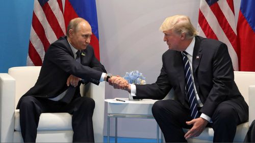 Much of Mr Trump's Presidency has been overshadowed by allegations of inappropriate and illegal connections with the Russian Kremlin and President Vladimir Putin. Mr Trump has denied the allegations and has praised Mr Putin's leadership in the past. Here, the two shake hands in their meeting at the G20 summit in July.