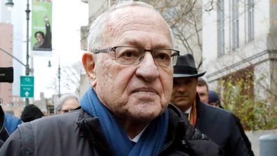 Attorney Alan Dershowitz leaves federal court in New York in 2019.