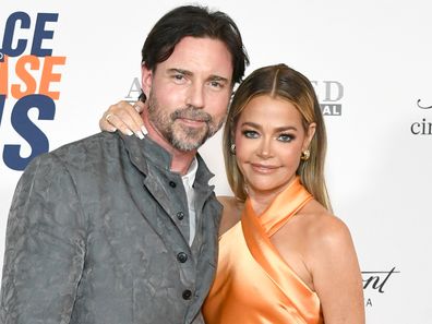 LOS ANGELES, CALIFORNIA - JUNE 02: (L-R) Aaron Phypers   and Denise Richards attend the Race To Erase MS 30th Anniversary Gala at Fairmont Century Plaza on June 02, 2023 in Los Angeles, California. (Photo by Jon Kopaloff/Getty Images)