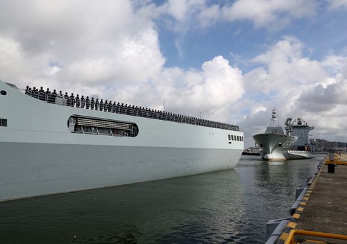 Ships carrying Chinese military personnel depart at a port on July 11, 2017 in Zhanjiang, Guangdong Province of China. China will set up a support base in Djibouti. The establishment of the People's Liberation Army Djibouti base was a decision made by China and Djibouti after friendly negotiations.
