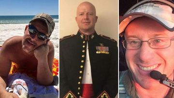 US firefighters Paul Hudson, Rick DeMorgan and Ian McBeth died during an air tanker crash in the NSW Black Summer bushfires in January 2020.