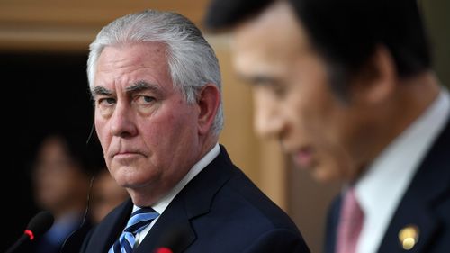 US Secretary of State Rex Tillerson looks during a press conference with South Korean Foreign Minister Yun Byung-Se in Seoul on March 17, 2017. (AFP)
