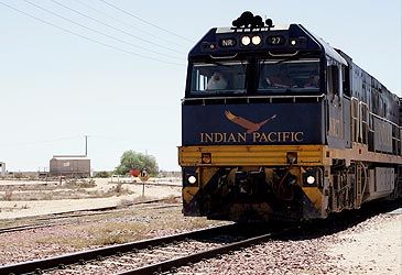 How long is the route the Indian Pacific takes from Perth to Sydney?