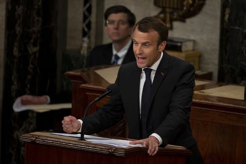 In the spotlight of a speech to the U.S. Congress, Macron was courteous but firm, deferential but resolute as he traced the lines of profound division between himself and Trump on key world issues.