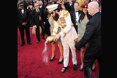 You know you've made it when General Aladeen tips "the ashes of Kim Jong II" on you at the Oscars.