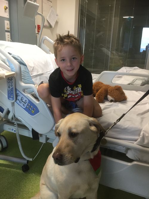 Quinn had a special visitor in hospital. 