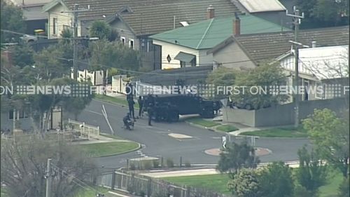 Police conducted a planned operation at First St, West Footscray, today. (9NEWS)