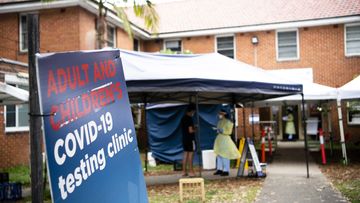 Prince of Wales Hospital COVID-19 testing clinic in Sydney.