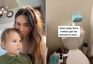 Crunchy mum on tiktok shares hack for reusing old baby clothes. 
