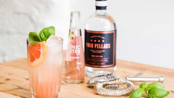 Tickled pink gin cocktail