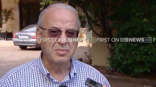 Eddie Obeid speaks with the media outside his home. (9NEWS)