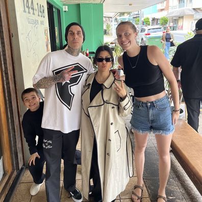 Kourtney Kardashian and Travis Barker at Funky Pies in Bondi