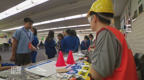 Sydney primary school students attend expo about future careers.