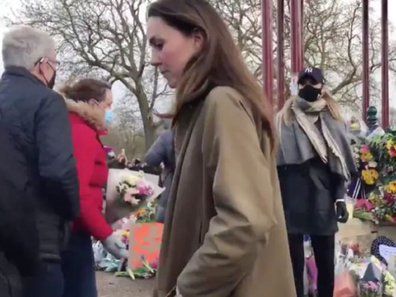 Kate Middleton visits shrine to Sarah Everard in London.