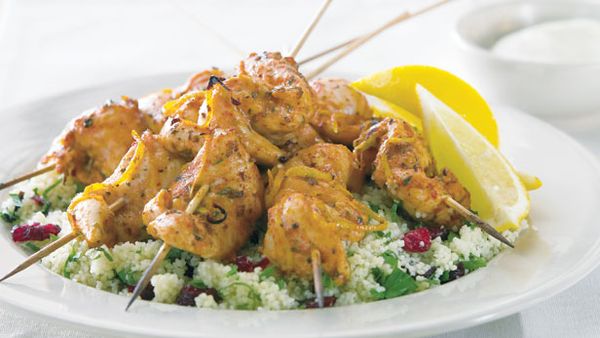 Moroccan chicken kebabs