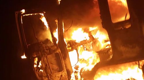 Truck driver escapes inferno in Sydney’s inner-west