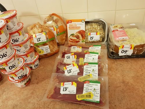 Roast chicken, yoghurt, lamb and cake ALL discounted by more than 90 percent. Picture: Supplied