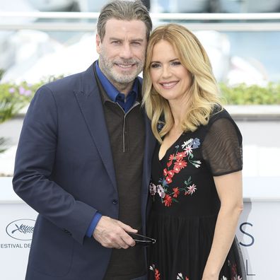 John Travolta and Kelly Preston at the 71st annual Cannes Film Festival at Palais des Festivals on May 15, 2018 in Cannes, France.