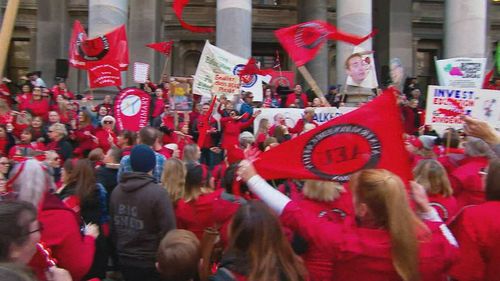 Teacher strike in Adelaide in 2019.